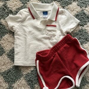 Baby two piece short set, old navy, collared shirt